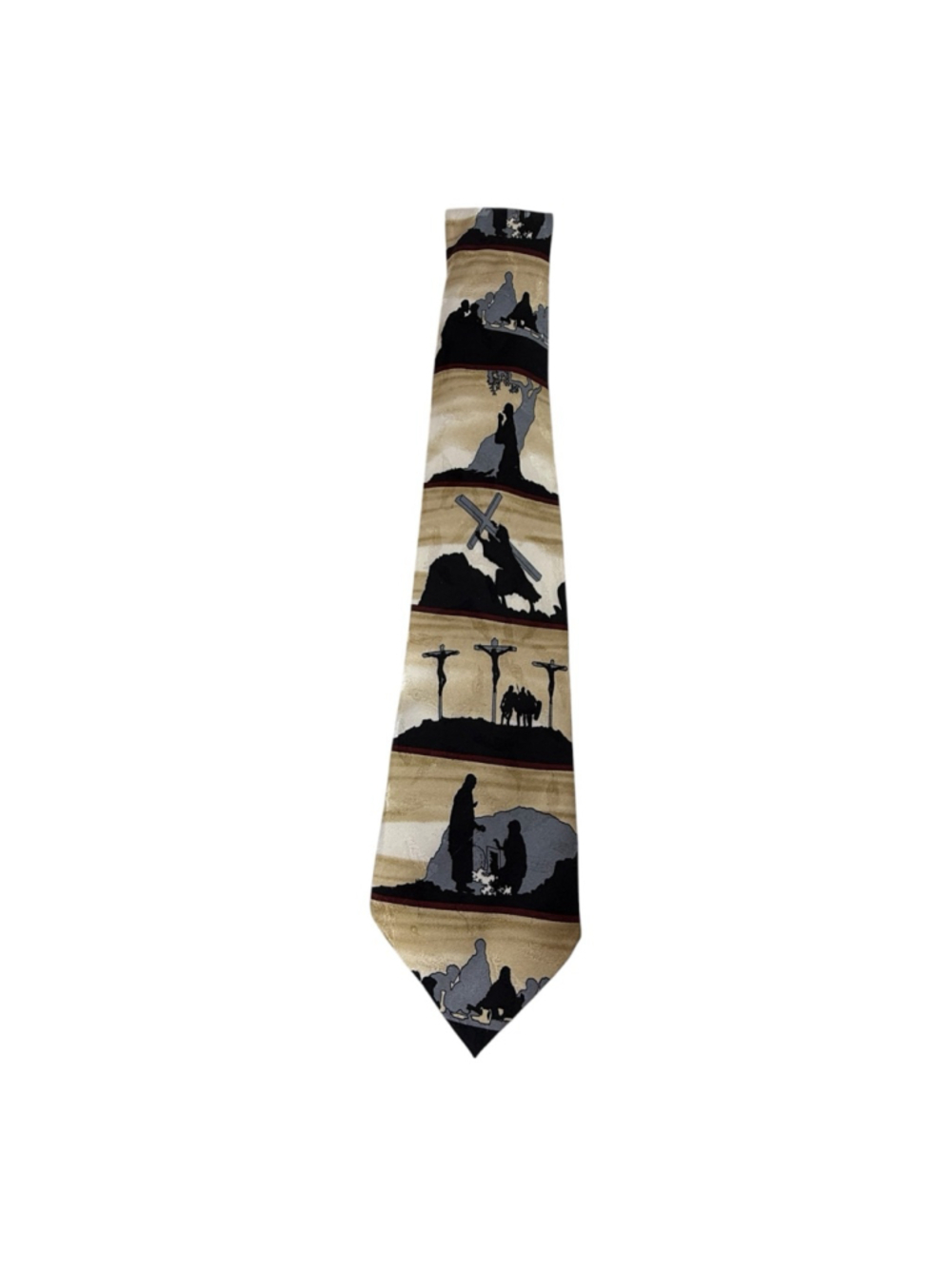Eagles Wings Christian Tie Biblical Scenes Crucifixion Nativity Silk Mens Neckti